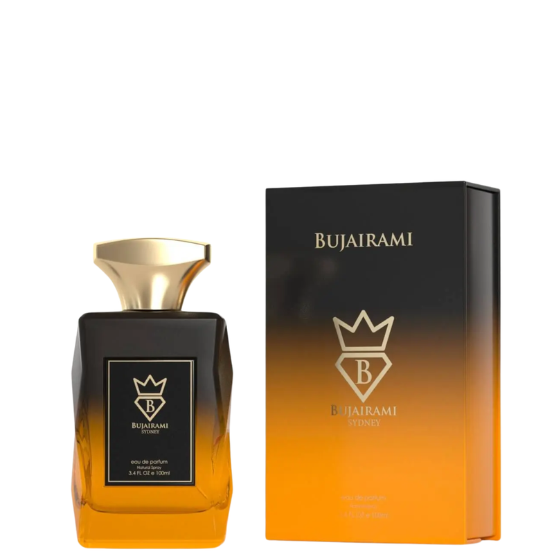 Boujee Perfume 100ml EDP Bujairami black and yellow bottle