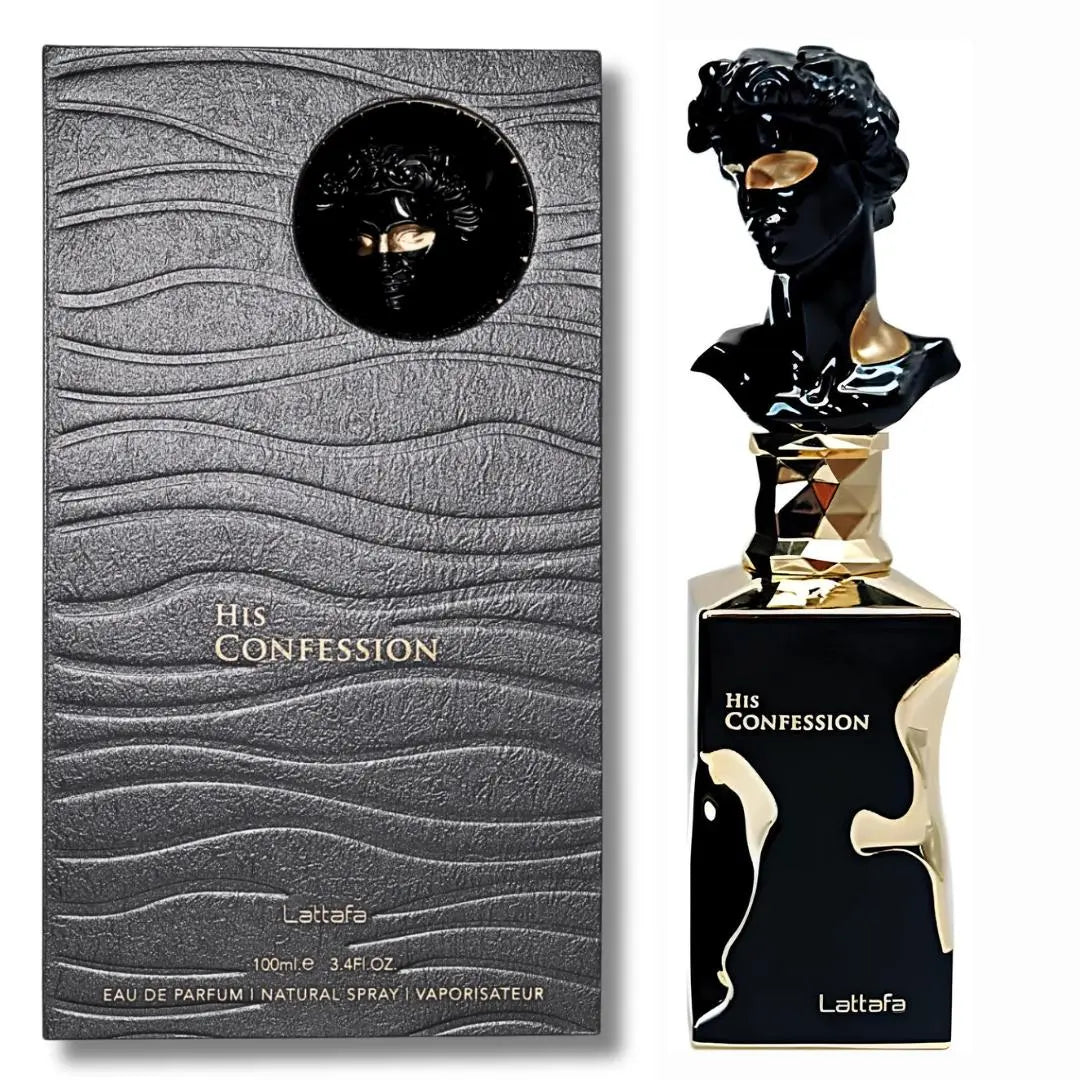 His Confession 100ml EDP Black Perfume Bottle for Men by Lattafa