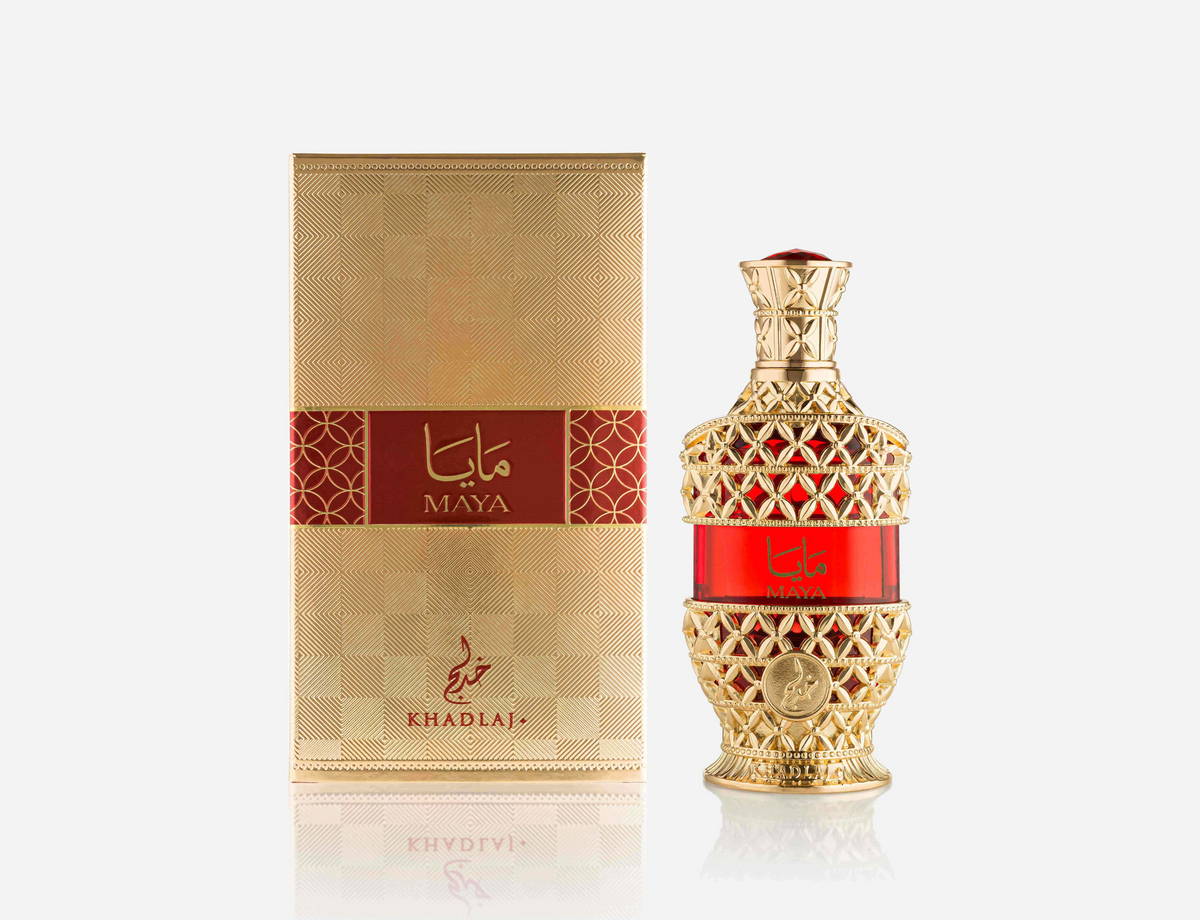 Maya Perfume by Khadlaj Golden Bottle and Box