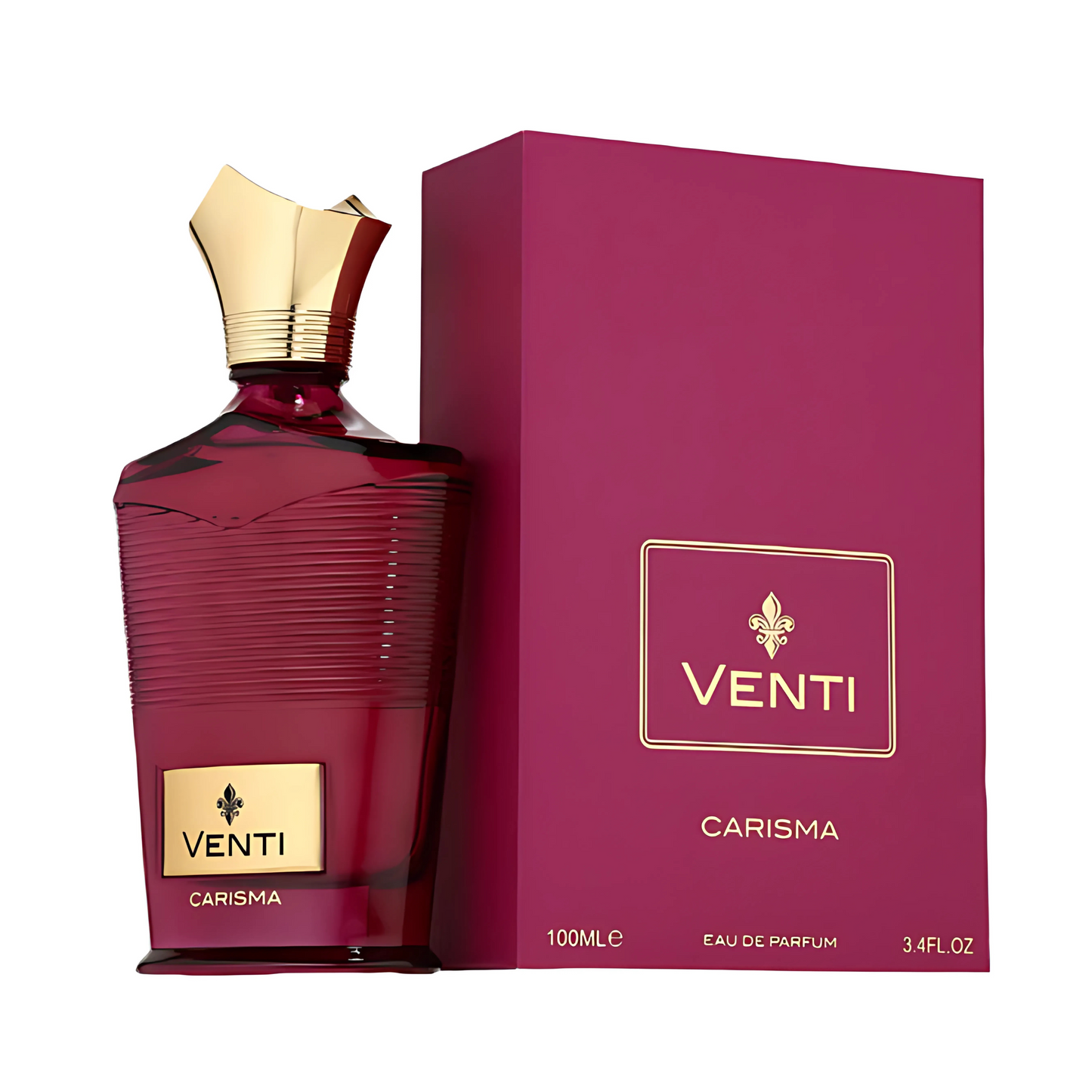 Venti Carisma Perfume 100ml EDP Fragrance World Floral Woody Musk Parfum Deep red burgundy colour bottle