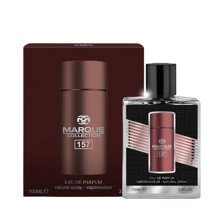 Marque Collection 157 perfume bottle and packaging on a white background