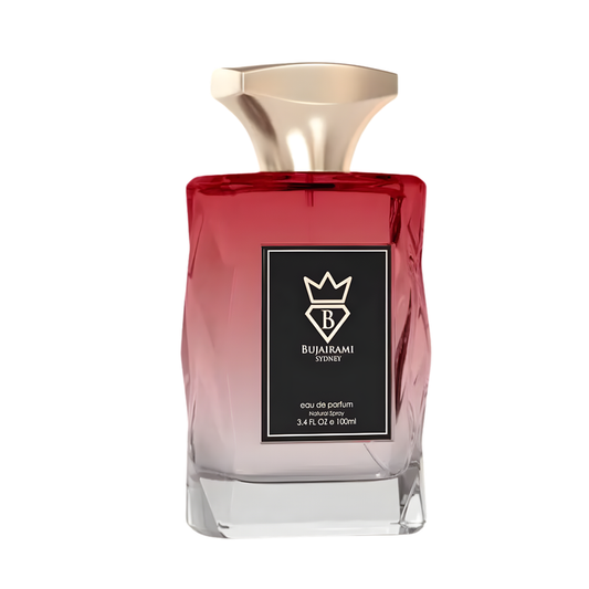 Boujee Perfume 100ml EDP Bujairami isoriental floral fragrance with red gradient glass perfume bottle