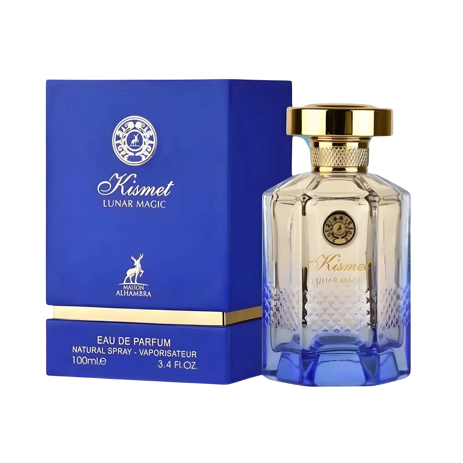 Kismet Lunar Magic Perfume 100ml EDP Maison Alhambra blue bottle