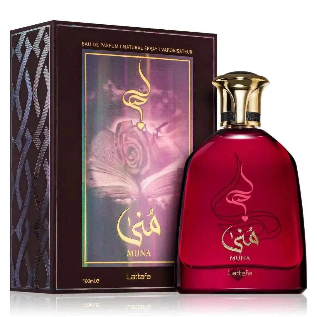 Lattafa Muna Perfume 100ml EDP Box and Bottle For Unisex