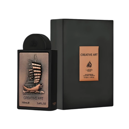 Lattafa Pride Creative Art Perfume Bottle and Box