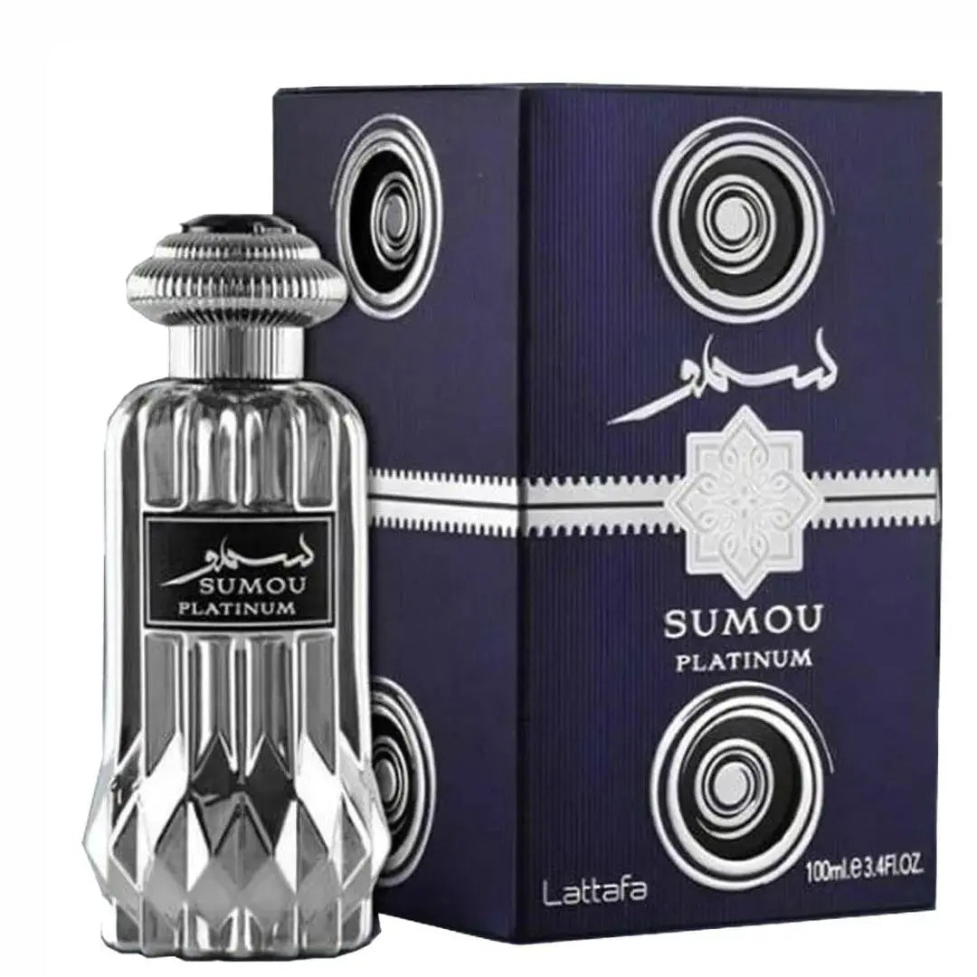 Lattafa Sumou Platinum Perfume 100ml EDP Box and Bottle for Unisex