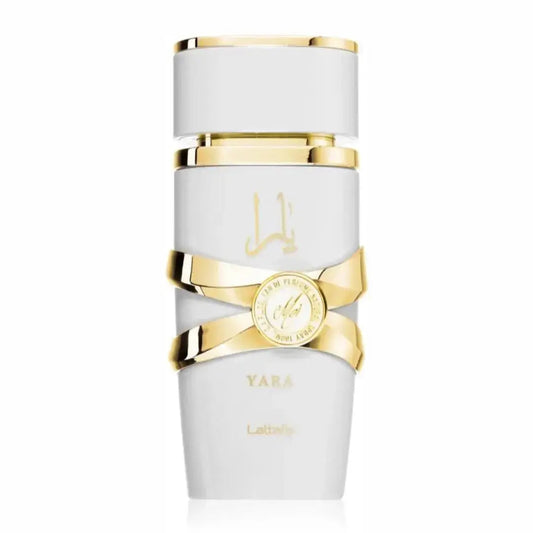 Lattafa Yara Moi (Yara White) Perfume Beautiful Design Gold with silver Ring Bottle