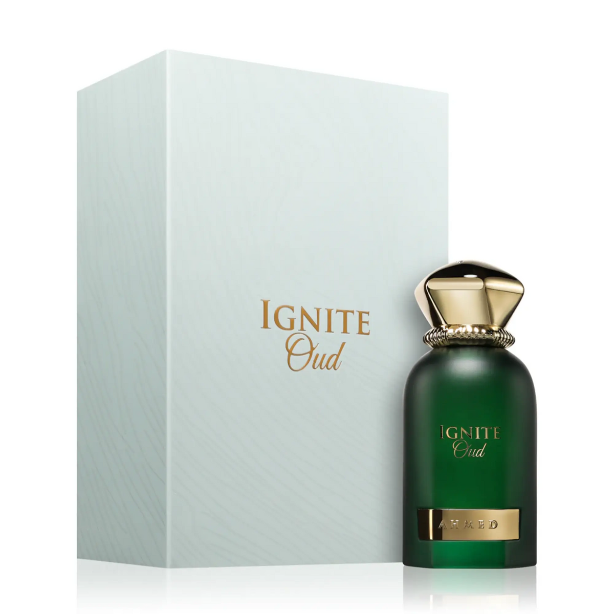 Authentic Ahmed Al Maghribi Ignite Oud 60ml EDP perfume bottle with original luxury white presentation box