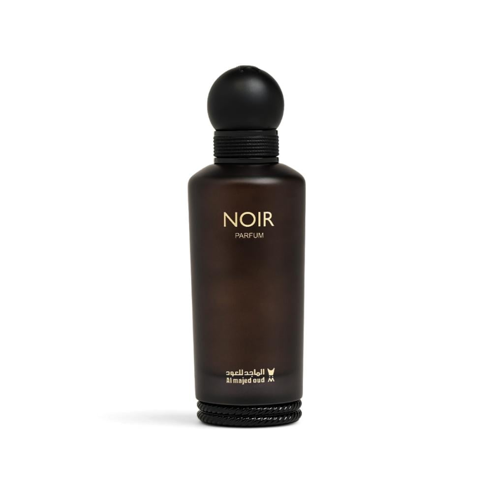 Al Majed Oud Noir From Classic Collection 150ml unisex perfume dark frosted bottle with braided base and spherical cap at Beevora UK