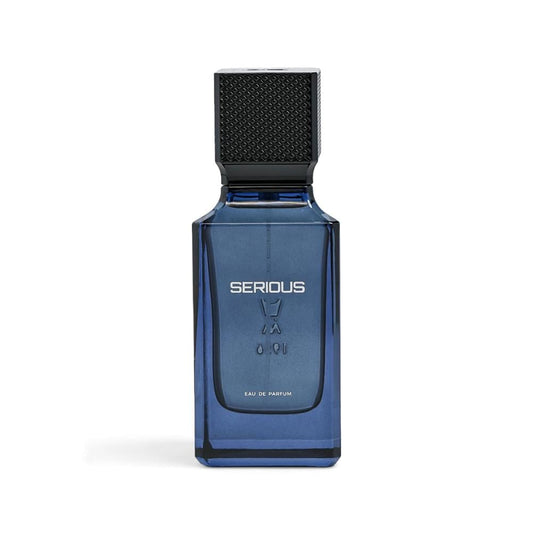 Al Majed Oud Serious 100ml Eau de Parfum unisex fragrance midnight blue glass bottle with textured black cap at Beevora UK