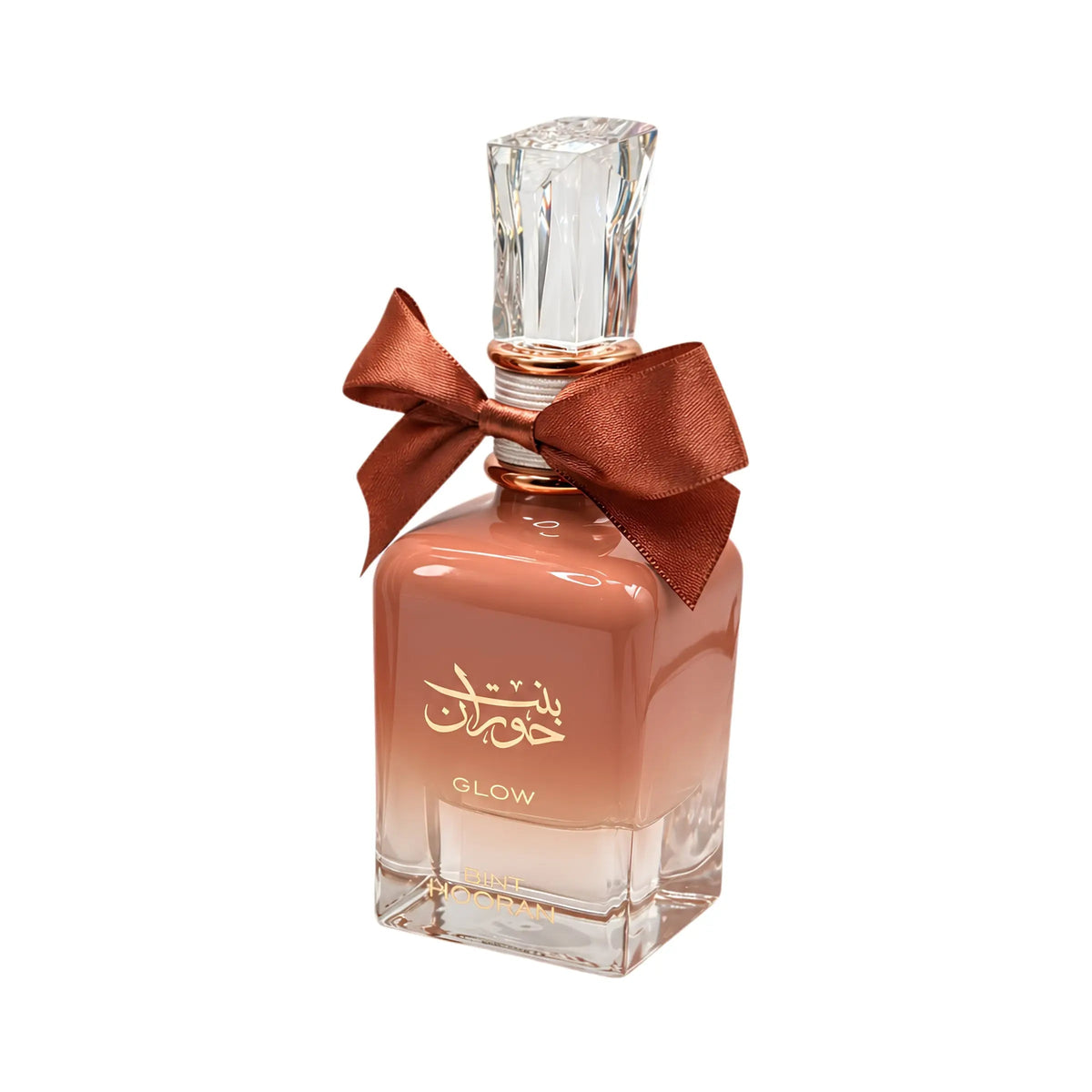 Ard Al Zaafaran Bint Hooran Glow 100ml EDP women's perfume gradient bottle with crystal cap and copper bow at Beevora UK