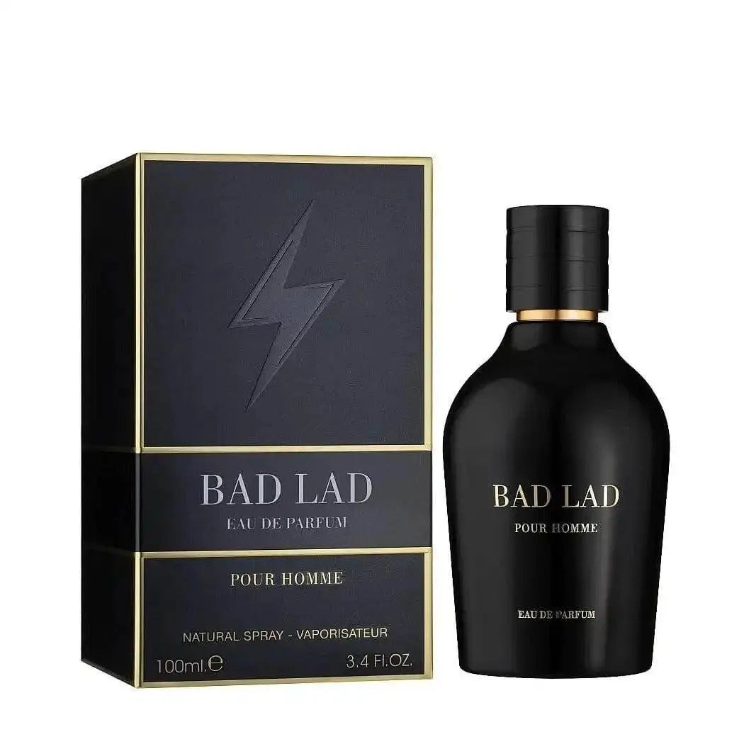 Black Bad Lad perfume bottle and packaging on a white background