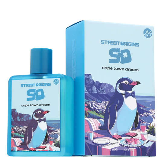 Cape Town Dream 75ml EDP by Street Origins matte blue perfume bottle