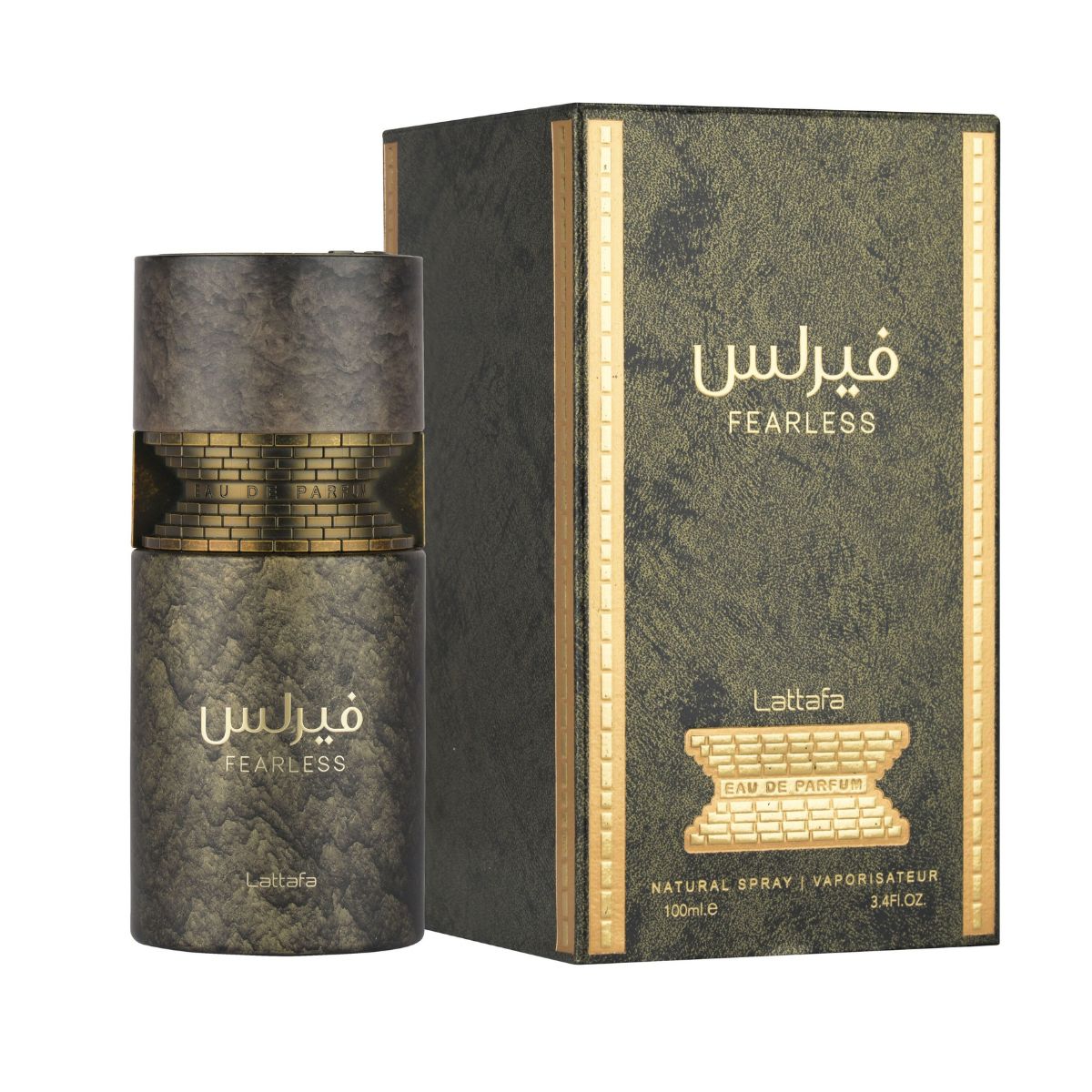 Lattaafa Fearless Eau de Parfum bottle and matching box