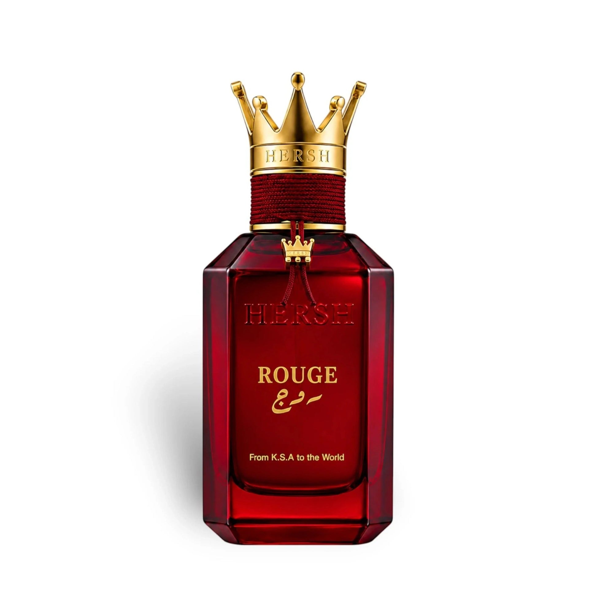 Hersh Rouge Perfume 100ml bottle with gold crown on a white background