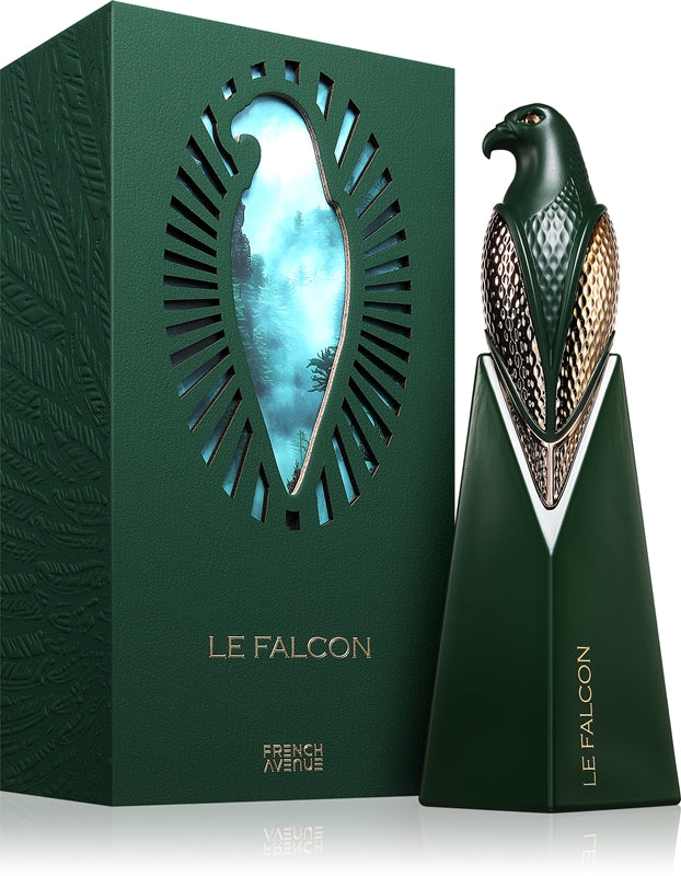Le Falcon perfume bottle and packaging on a white background