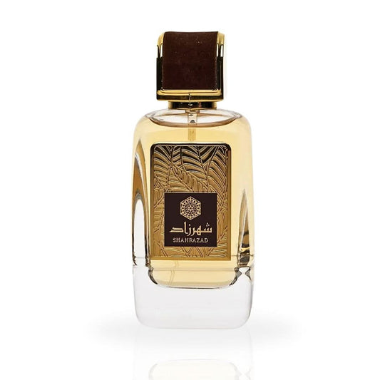 Shahrazad Perfume bottle labeled 'Shahrazad' on a white background