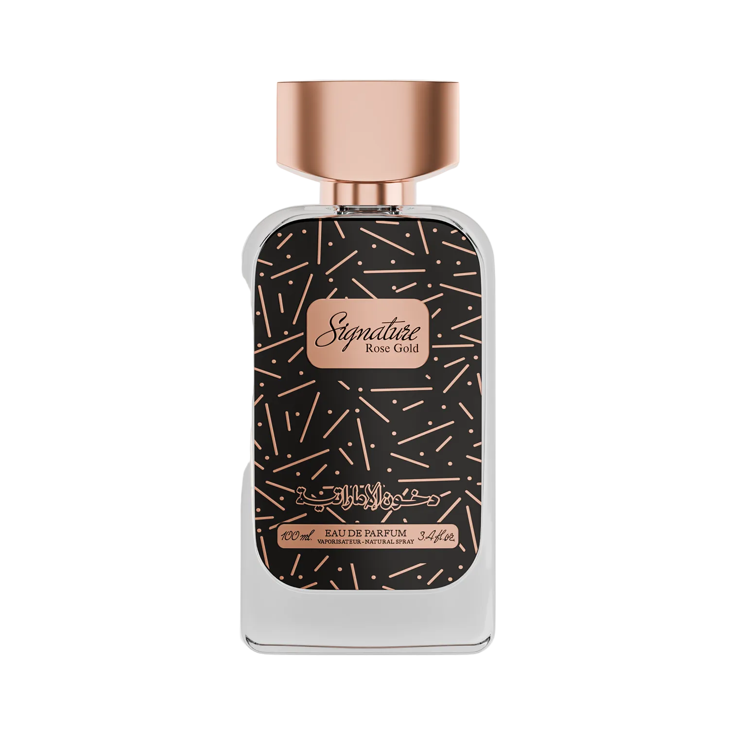 Signature Rose Gold Eau de Parfum Bottle with white Background