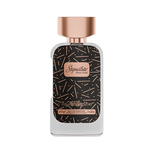 Signature Rose Gold Eau de Parfum Bottle with white Background
