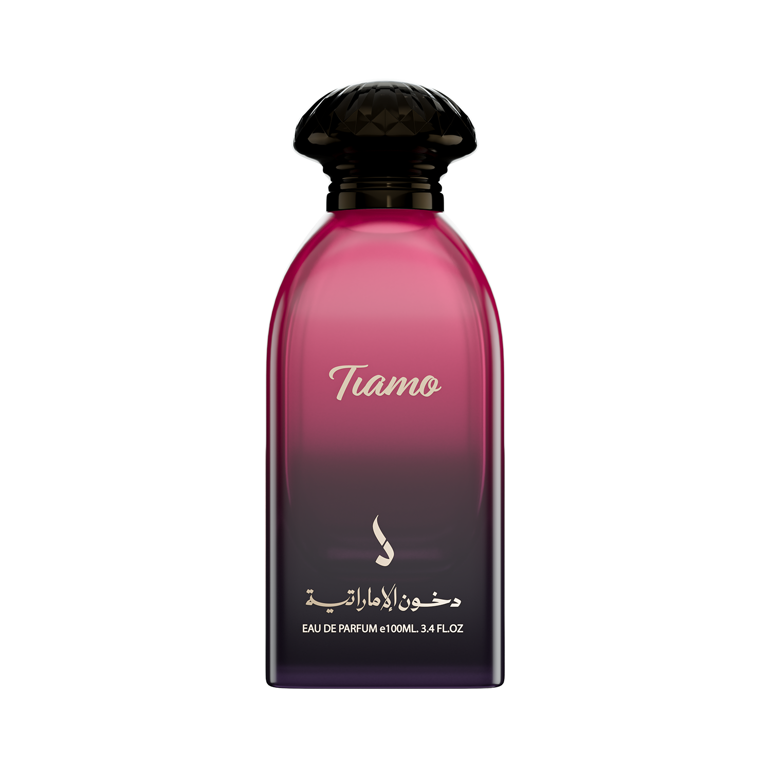 Tiamo perfume bottle on a white background