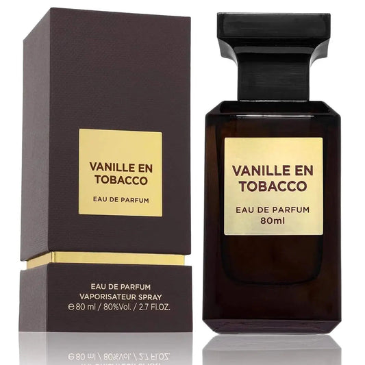 Vanille En Tobacco Perfume 80ml EDP by Fragrance World is a luxurious Arabian oriental scent for unisex