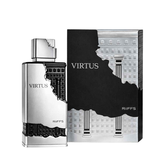 Virtus Riiffs perfume bottle and packaging on a white background